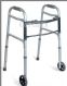 aluminum two button folding walker with wheels